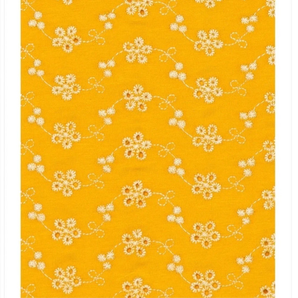 Tularosa Yellow Floral Eyelet Tie Sleeve Penny Mini Dress, Women’s Size Medium - Picture 5 of 8